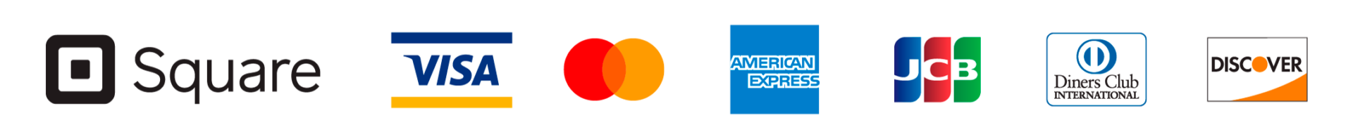 対応クレジットカードの種類(VISA/Master/AMEX/JCB/Dinersclub/DISCOVER)