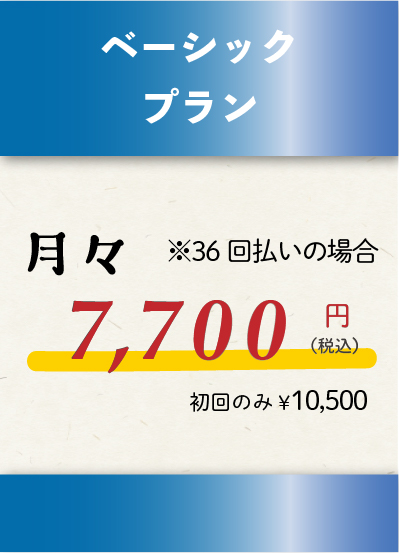 ベーシックプラン 36回払い 7700円