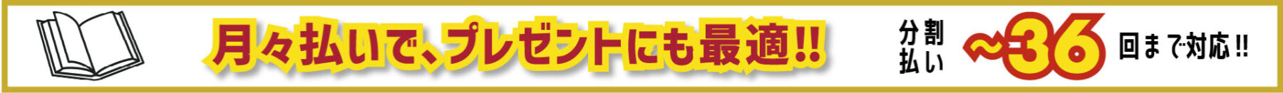 月々払いで、プレゼントにも最適!〜36回まで対応!